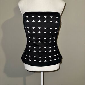 WHBM White House Black Market  Women's Strapless Corset Bustier Size 8 Black